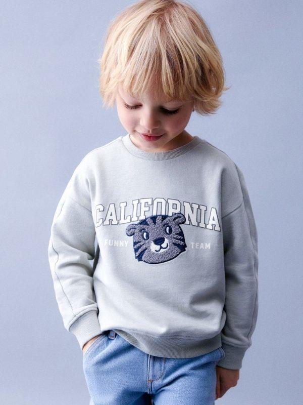 Erkek Çocuk Kaplan Nakışlı Sweatshirt