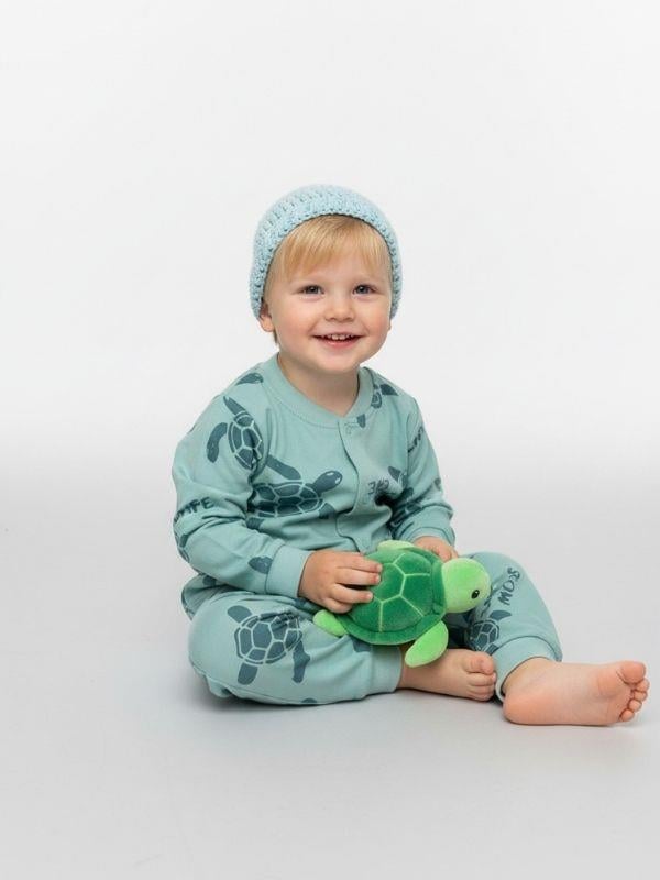 Erkek Çocuk Kaplumbağa Desenli Pamuklu Pijama Takımı (6-9 ay 6 yaş Aralığı)