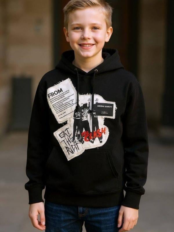 Erkek Çocuk Kapüşonlu Baskılı Teenage Tasarım Sweatshirt