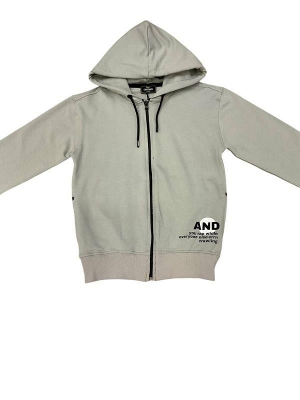 Erkek Çocuk Kapüşonlu Fermuarlı Pamuklu  Hırka
