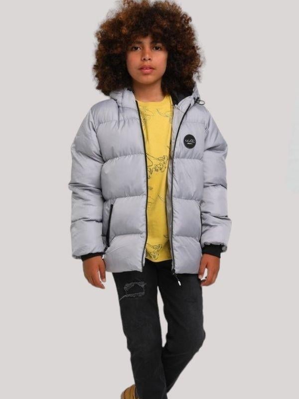 Erkek Çocuk Kapüşonlu Şişme Stoperli  Rüzgara Soğuğa Dayanıklı Mont