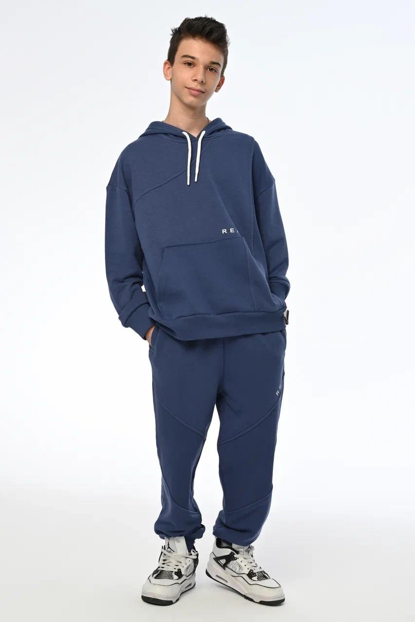 Erkek Çocuk Kapüşonlu Sweatshirt Real Yazılı Jogger Eşofman Takım