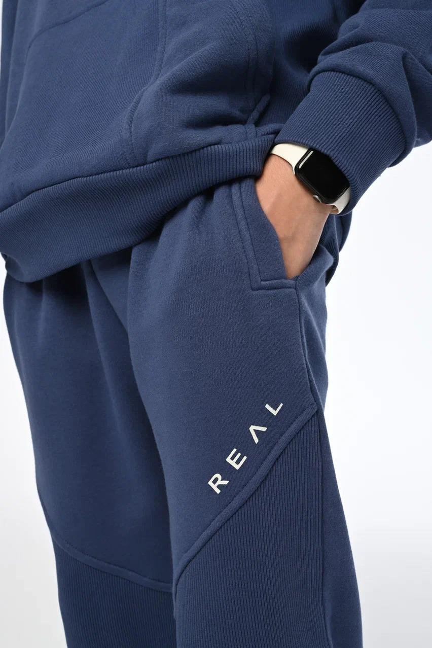 Erkek Çocuk Kapüşonlu Sweatshirt Real Yazılı Jogger Eşofman Takım