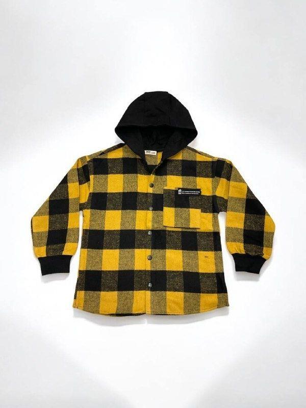 Erkek Çocuk Kareli Kapüşonlu Gömlek