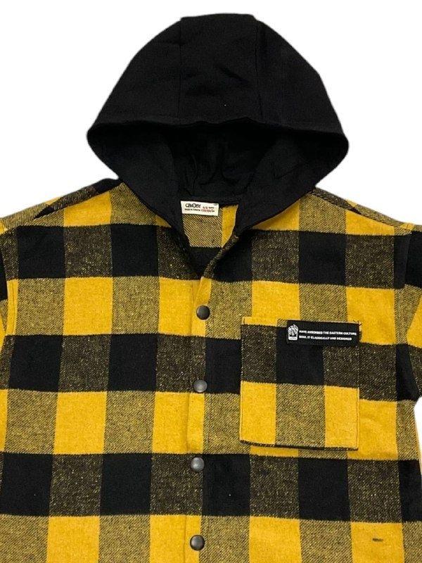 Erkek Çocuk Kareli Kapüşonlu Gömlek