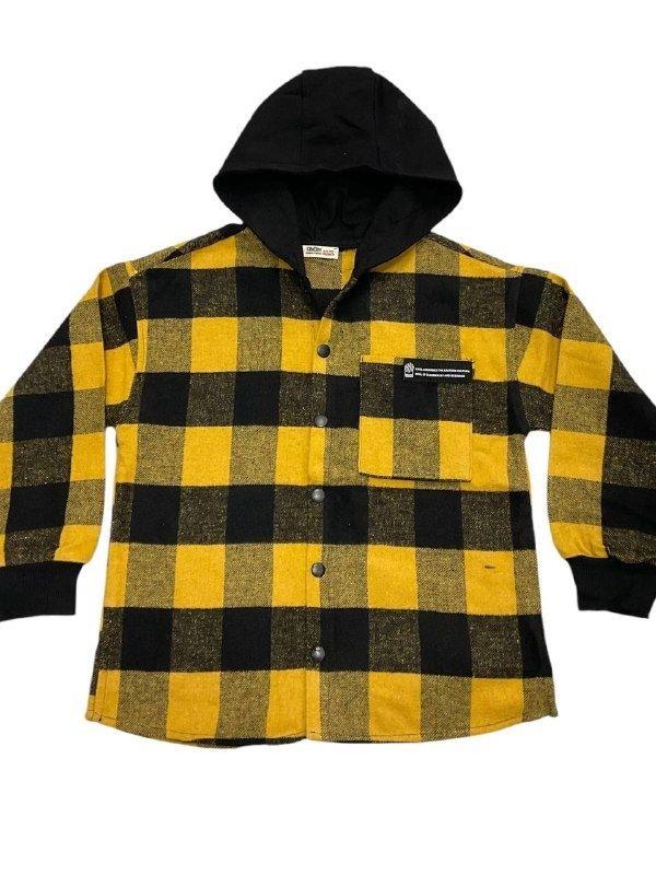 Erkek Çocuk Kareli Kapüşonlu Gömlek