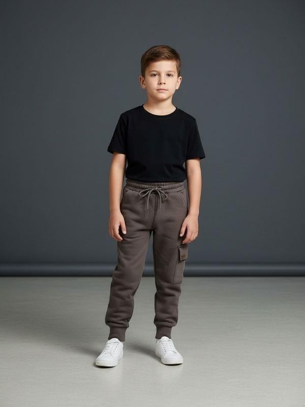 Erkek Çocuk Kargo Cepli Şardonlu Eşofman Alt