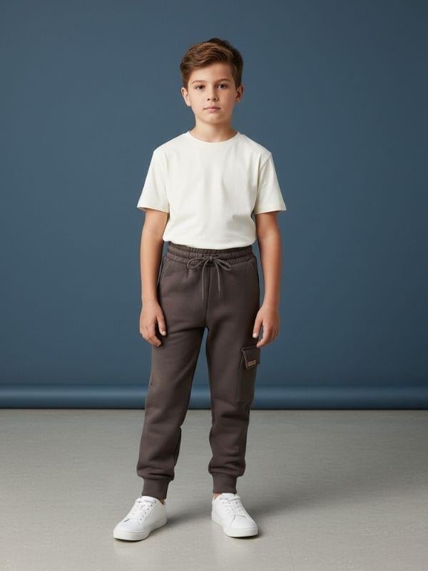 Erkek Çocuk Kargo Cepli Şardonlu Eşofman Alt