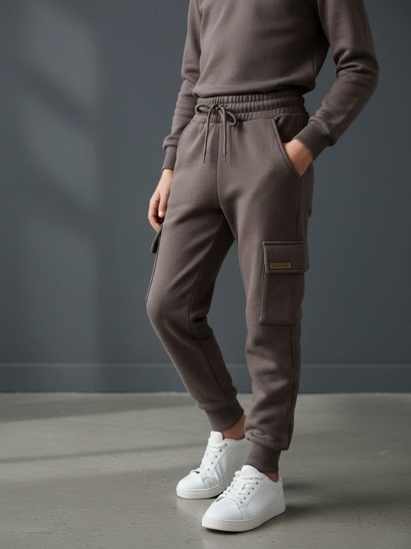 Erkek Çocuk Kargo Cepli Şardonlu Eşofman Alt