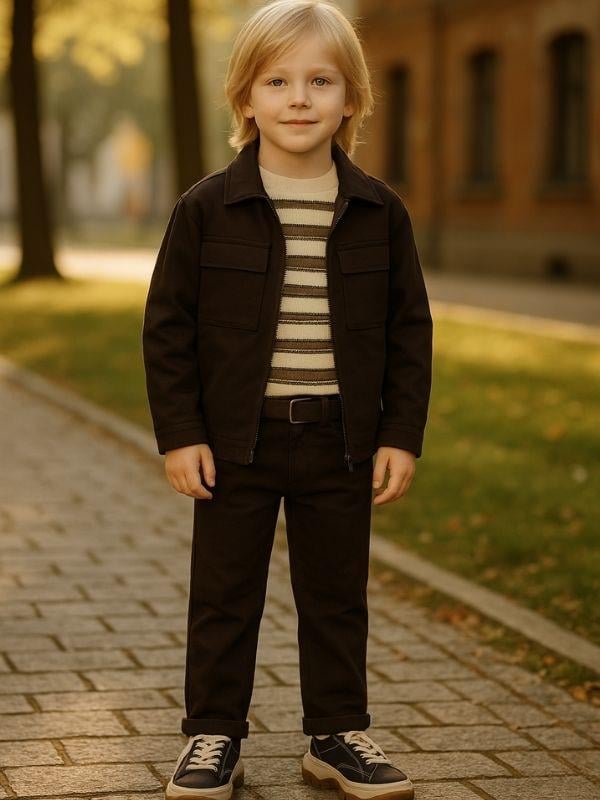 Erkek Çocuk Kemerli Gabardin Pantolon