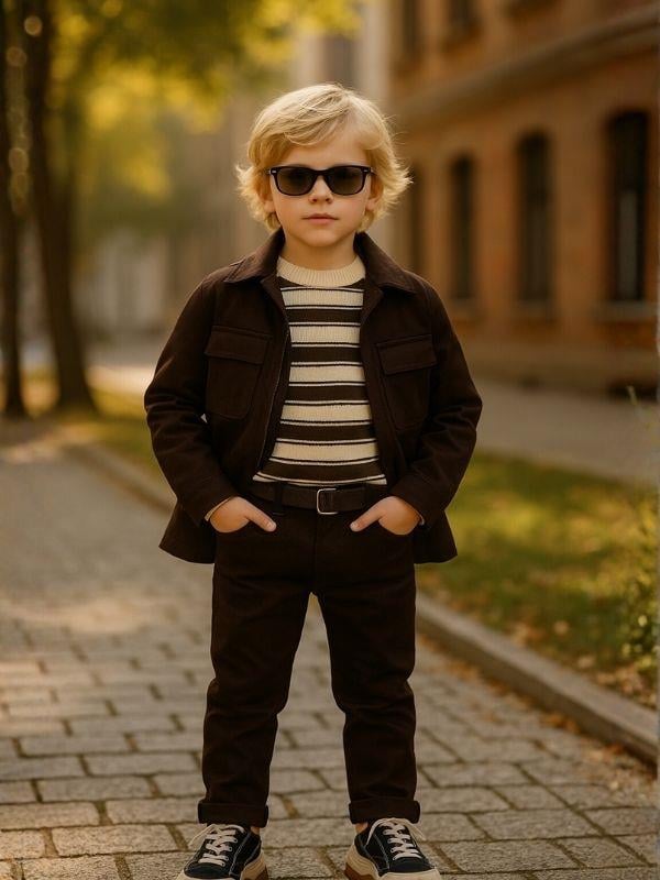 Erkek Çocuk Kemerli Gabardin Pantolon