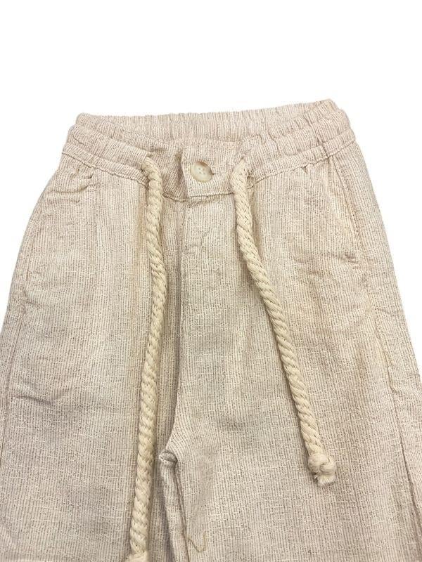 Erkek Çocuk Kendinden Desenli Keten Pantolon