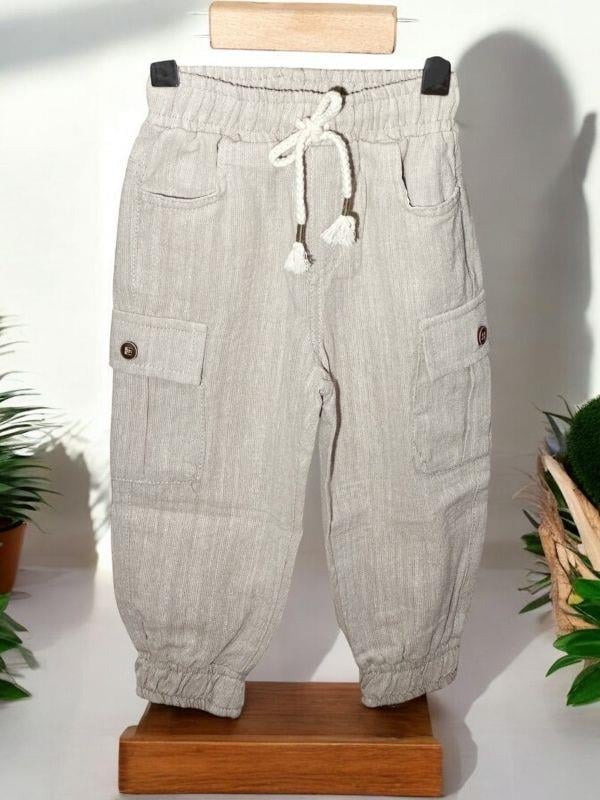 Erkek Çocuk Keten 3lü Pantolonlu Takım