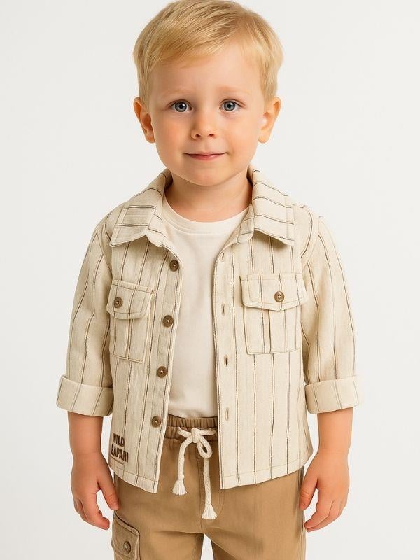 Erkek Çocuk Keten 3'lü Pantolonlu Takım