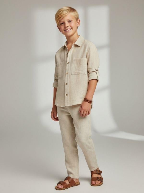 Erkek Çocuk Keten Gömlek