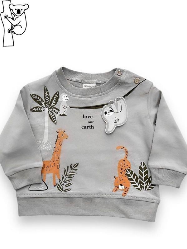 Erkek Çocuk Koala Baskılı Pamuklu Sweatshirt