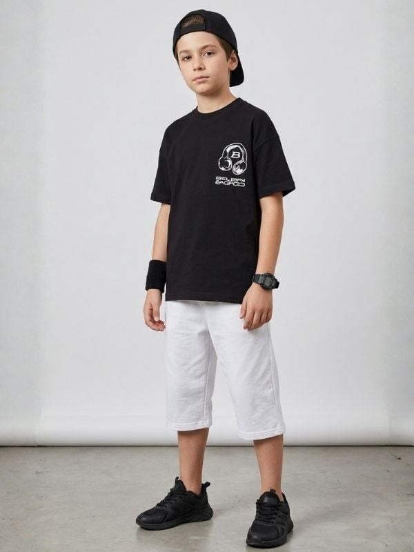 Erkek Çocuk Kulaklık Baskılı T-shirt