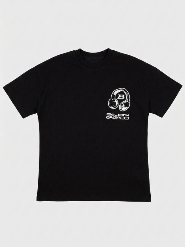 Erkek Çocuk Kulaklık Baskılı T-shirt