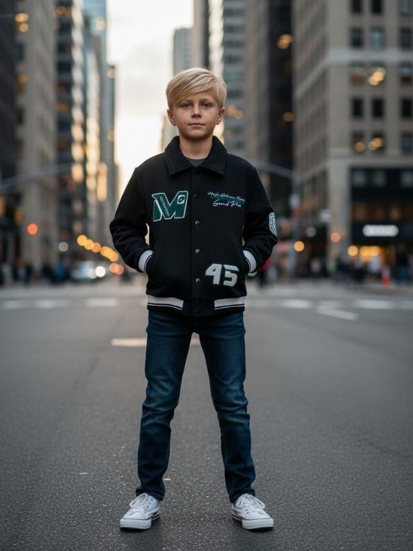 Erkek Çocuk M Nakışlı Kolej Hırka