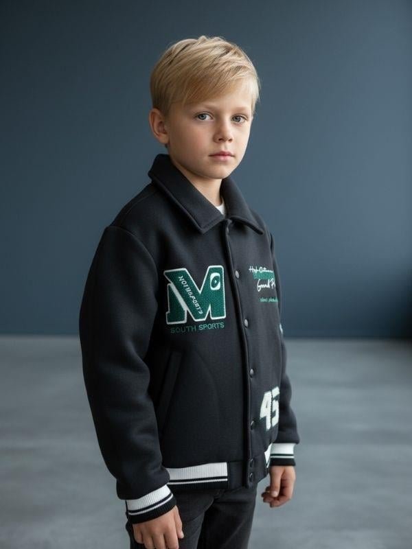 Erkek Çocuk M Nakışlı Kolej Hırka