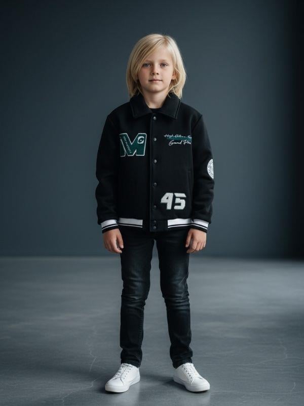 Erkek Çocuk M Nakışlı Kolej Hırka