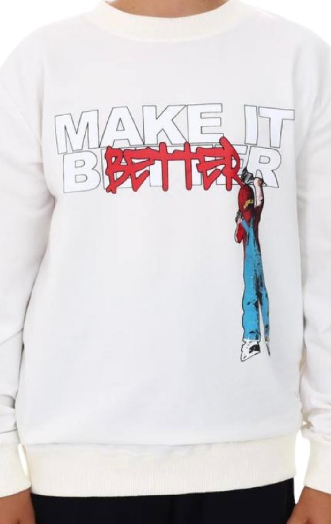 Erkek Çocuk Make It Better Yazılı Sweatshirt