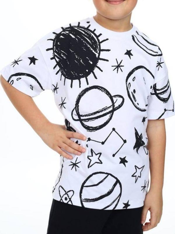 Erkek Çocuk Mars Baskılı Tshirt