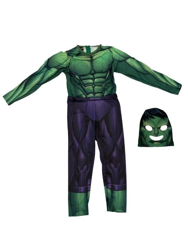 Erkek Çocuk Maskeli Kaslı Hulk Kostümü