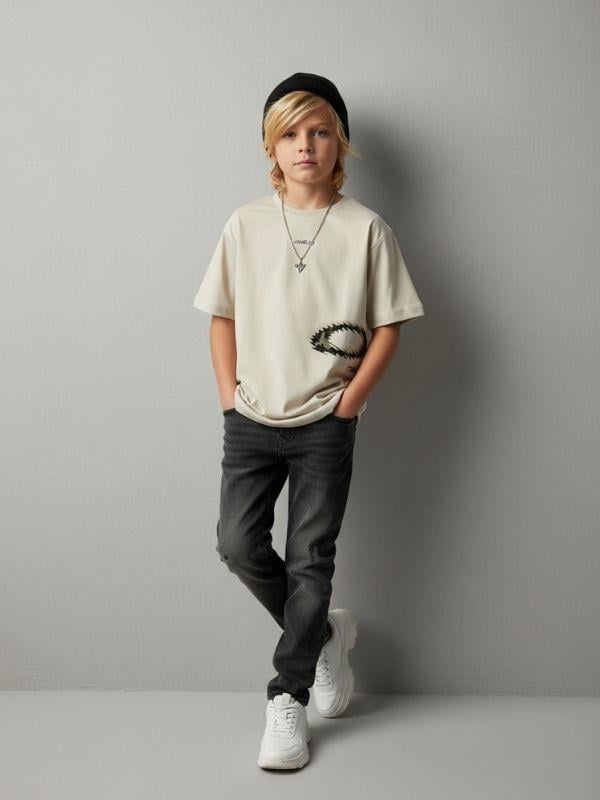 Erkek Çocuk Minimal Baskılı Pamuklu T-shirt