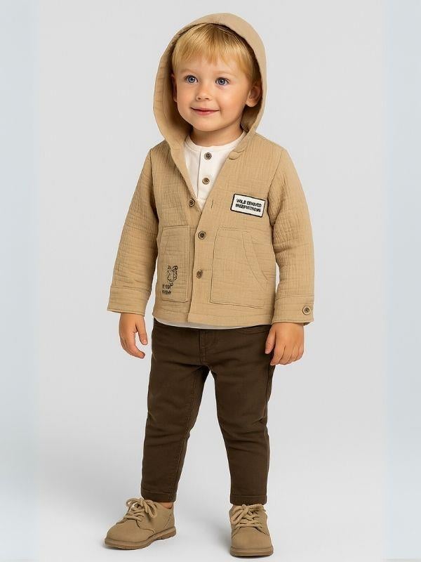 Erkek Çocuk Müslin 3'lü Pantolonlu Takım