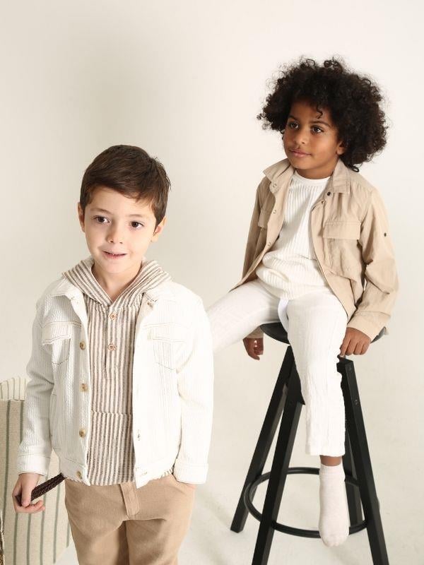 Erkek Çocuk Müslin Kumaş Beli Lastikli Pantolon