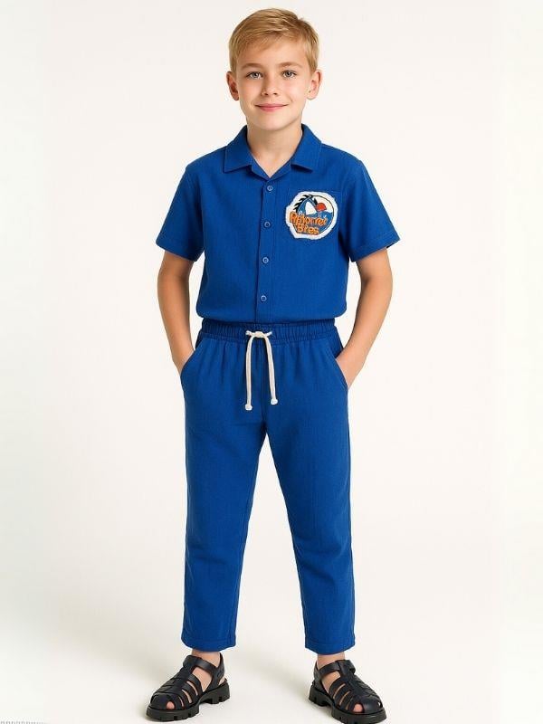 Erkek Çocuk Müslin Kumaş Beli Lastikli Pantolon