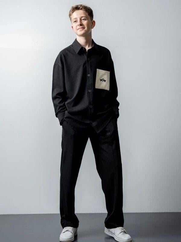 Erkek Çocuk Oversize Uzun Kol Gömlek Pantolonlu Takım