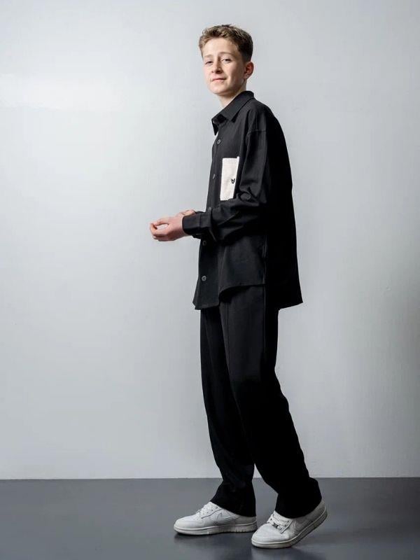 Erkek Çocuk Oversize Uzun Kol Gömlek Pantolonlu Takım