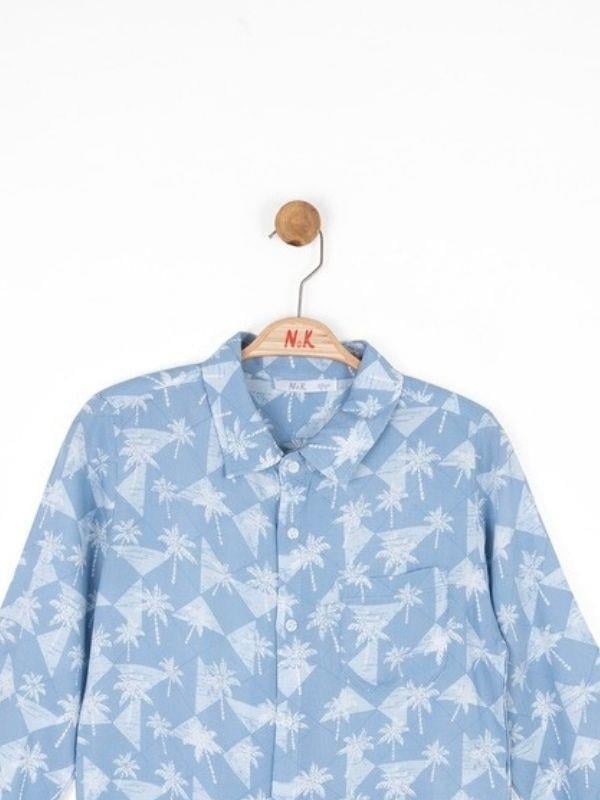 Erkek Çocuk Palmiye Ağaçlı Gömlek