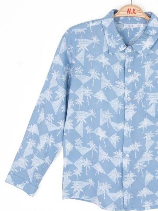 Erkek Çocuk Palmiye Ağaçlı Gömlek