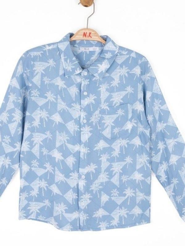 Erkek Çocuk Palmiye Ağaçlı Gömlek