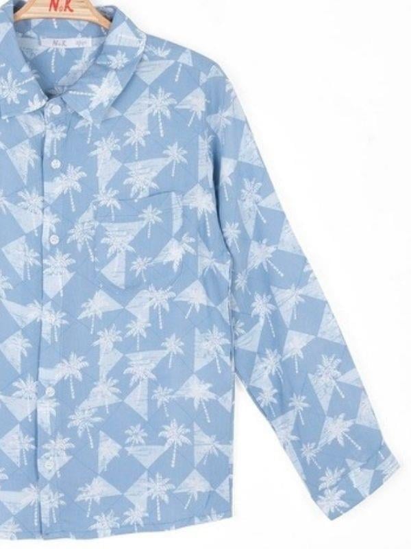 Erkek Çocuk Palmiye Ağaçlı Gömlek