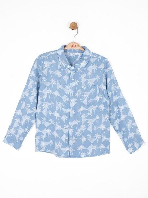 Erkek Çocuk Palmiye Ağaçlı Gömlek