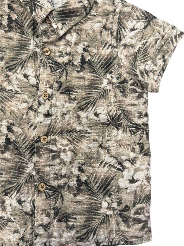 Erkek Çocuk Palmiye Desenli Yarım Kollu Gömlek