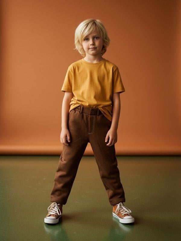 Erkek Çocuk Pamuklu Arkası Cep Detaylı Beli Lastikli Eşofman Altı