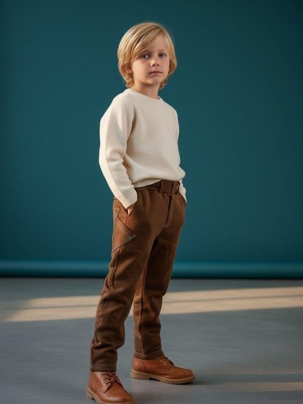 Erkek Çocuk Pamuklu Arkası Cep Detaylı Beli Lastikli Eşofman Altı