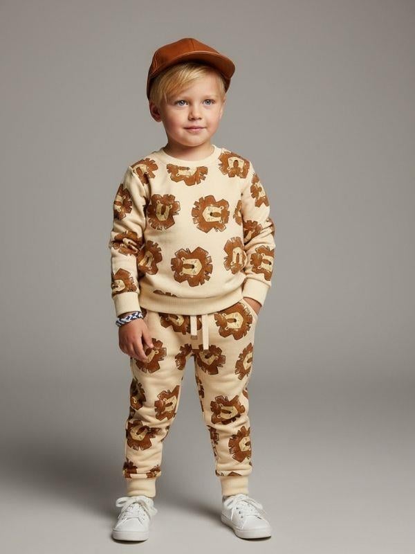 Erkek Çocuk Pamuklu Aslan Baskılı Eşofman Takım