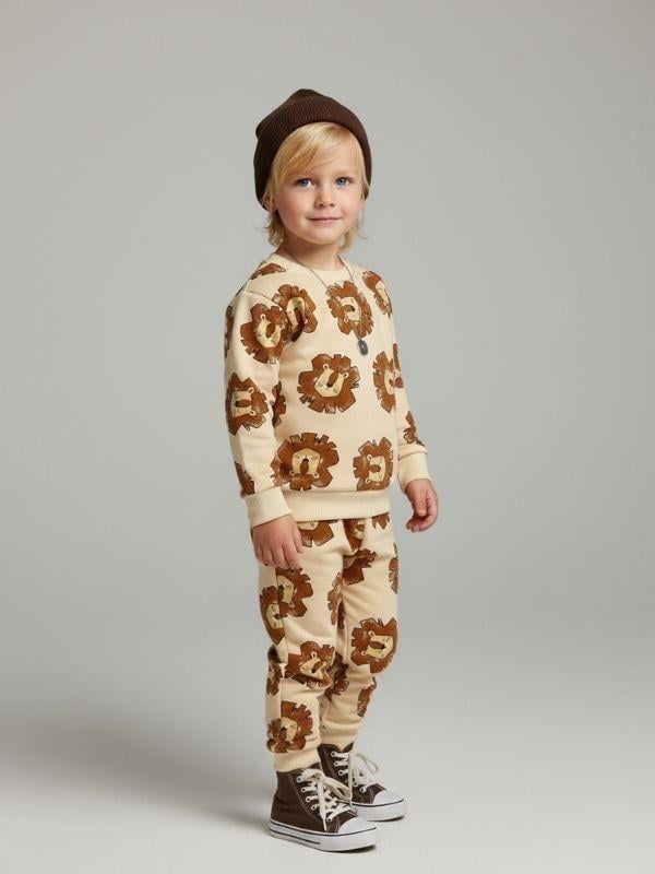 Erkek Çocuk Pamuklu Aslan Baskılı Eşofman Takım