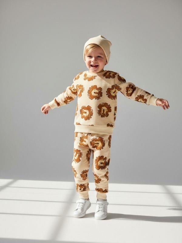 Erkek Çocuk Pamuklu Aslan Baskılı Eşofman Takım