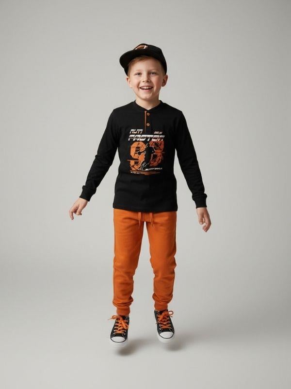 Erkek Çocuk Pamuklu Basketball Baskılı Pijama Takımı