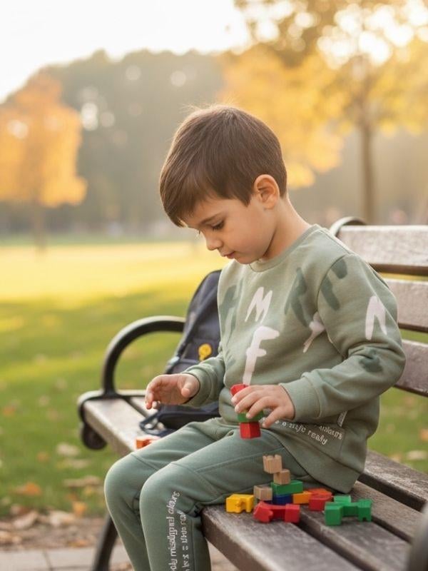 Erkek Çocuk Pamuklu Baskılı Eşofman Takım