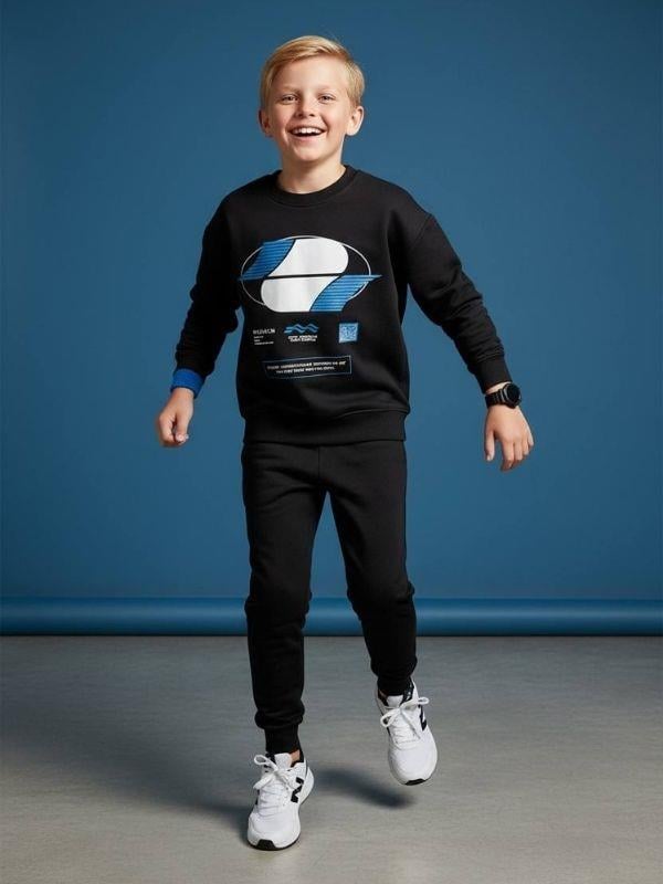 Erkek Çocuk Pamuklu Baskılı Tasarım Sweatshirt
