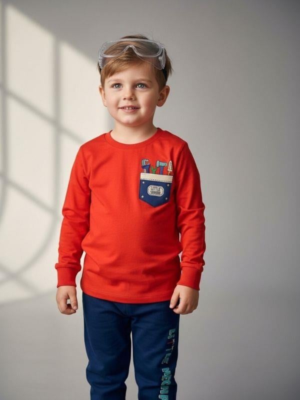 Erkek Çocuk Pamuklu Baskılı Uzun Kollu Pijama Takımı