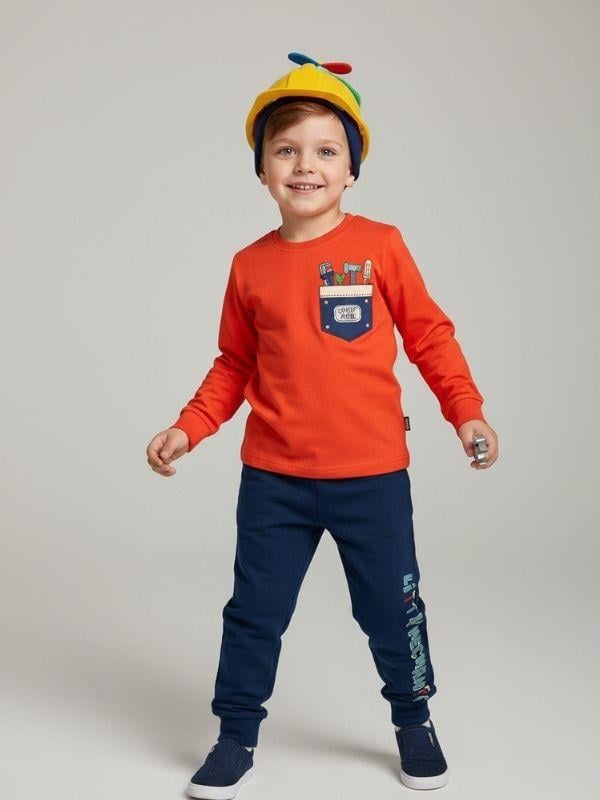 Erkek Çocuk Pamuklu Baskılı Uzun Kollu Pijama Takımı